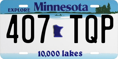 MN license plate 407TQP