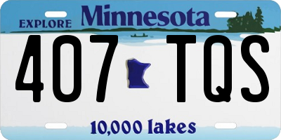 MN license plate 407TQS