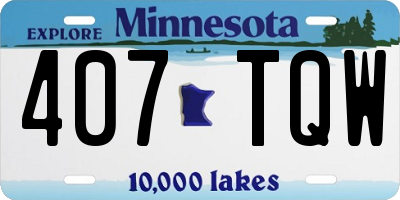 MN license plate 407TQW