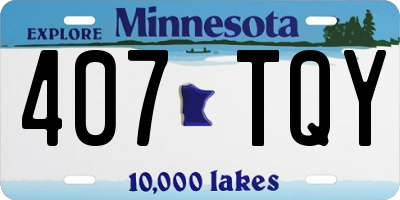 MN license plate 407TQY