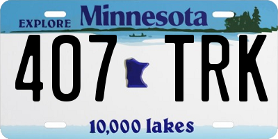 MN license plate 407TRK
