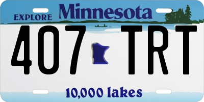 MN license plate 407TRT