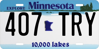 MN license plate 407TRY