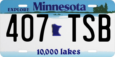 MN license plate 407TSB