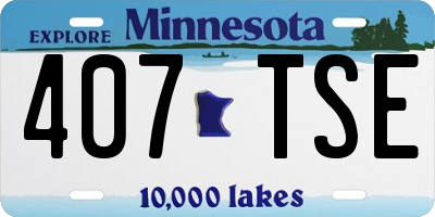 MN license plate 407TSE