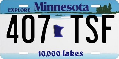 MN license plate 407TSF