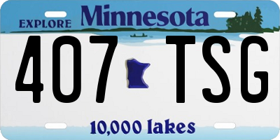 MN license plate 407TSG