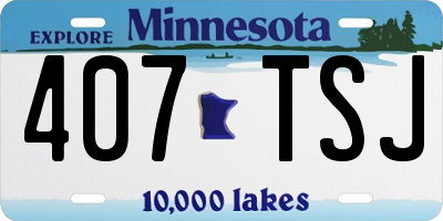 MN license plate 407TSJ