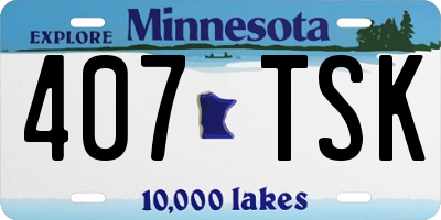 MN license plate 407TSK