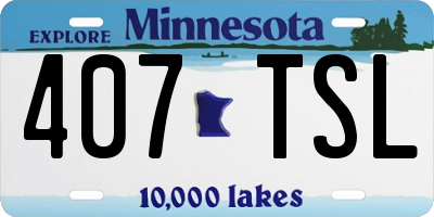 MN license plate 407TSL
