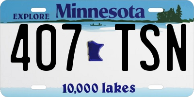MN license plate 407TSN