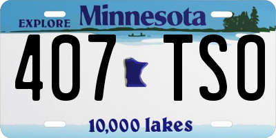 MN license plate 407TSO
