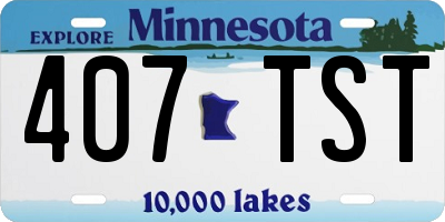 MN license plate 407TST