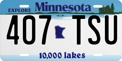 MN license plate 407TSU