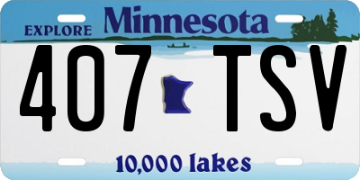 MN license plate 407TSV