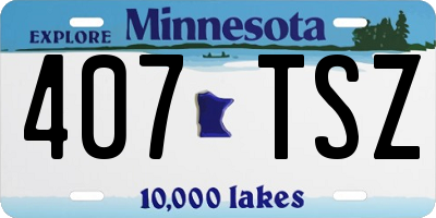 MN license plate 407TSZ