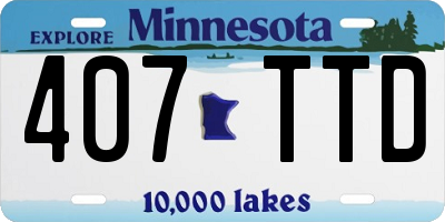 MN license plate 407TTD