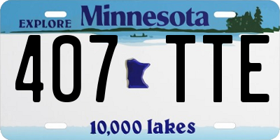 MN license plate 407TTE