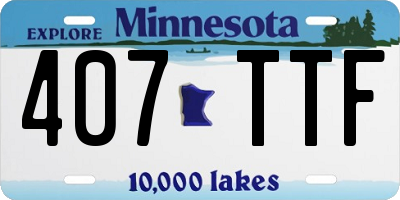 MN license plate 407TTF