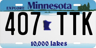 MN license plate 407TTK