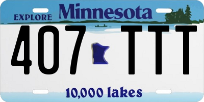 MN license plate 407TTT