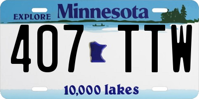 MN license plate 407TTW