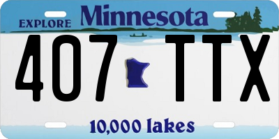 MN license plate 407TTX