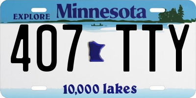 MN license plate 407TTY