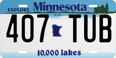 MN license plate 407TUB
