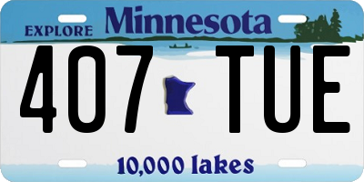 MN license plate 407TUE
