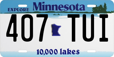 MN license plate 407TUI