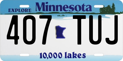 MN license plate 407TUJ