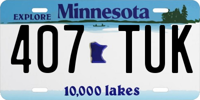 MN license plate 407TUK