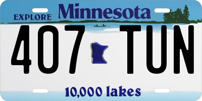 MN license plate 407TUN