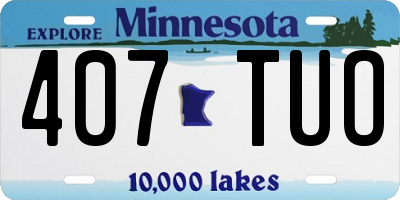 MN license plate 407TUO