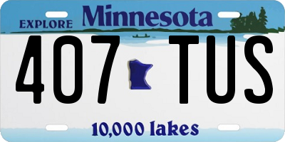 MN license plate 407TUS