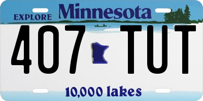 MN license plate 407TUT
