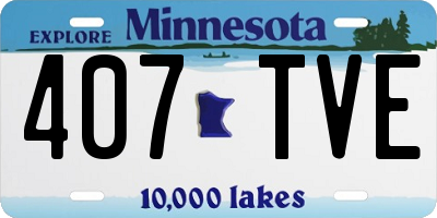 MN license plate 407TVE