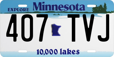MN license plate 407TVJ