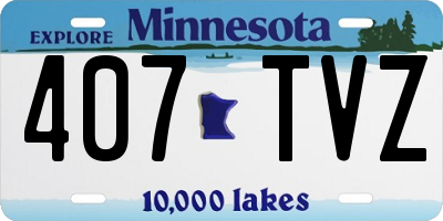MN license plate 407TVZ