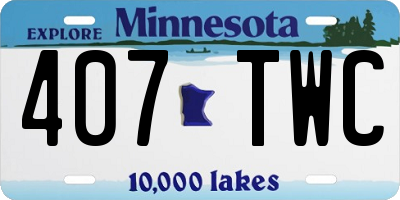 MN license plate 407TWC