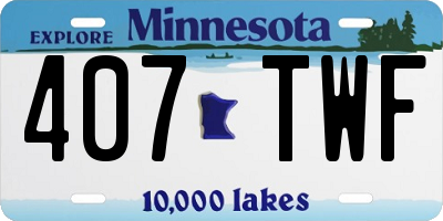 MN license plate 407TWF