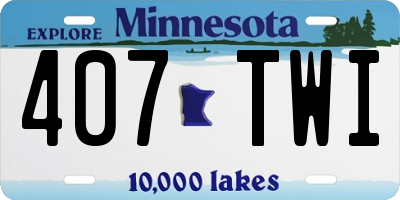 MN license plate 407TWI