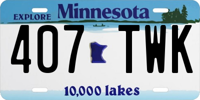 MN license plate 407TWK