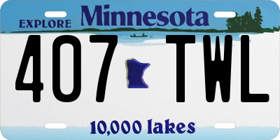 MN license plate 407TWL