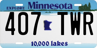 MN license plate 407TWR