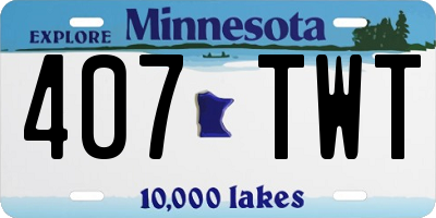 MN license plate 407TWT
