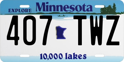 MN license plate 407TWZ