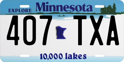 MN license plate 407TXA