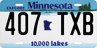 MN license plate 407TXB